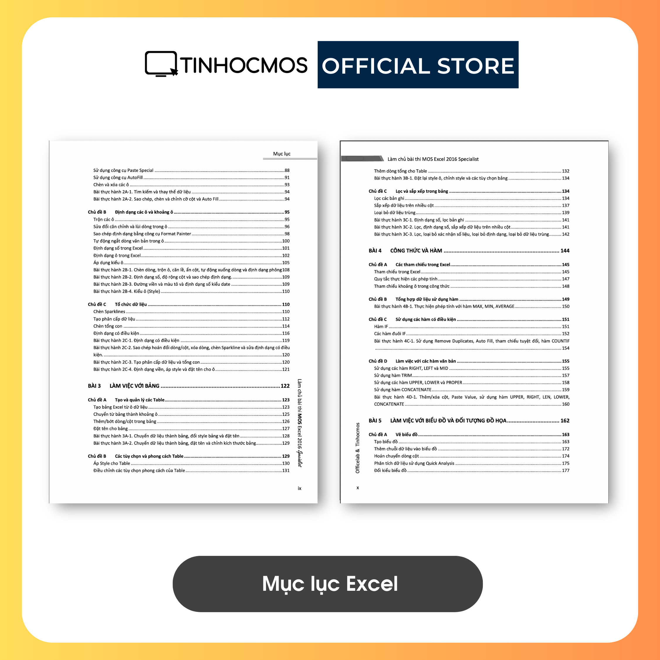 Sách - Combo "Làm Chủ Bài Thi MOS Excel 2016 Specialist" - tinhocmos