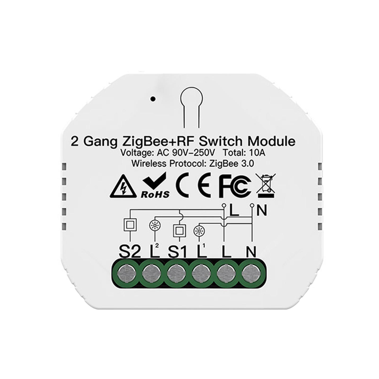 Công tắc mô đun Wf 2 cổng Thiết kế ẩn ZigBee 3.0