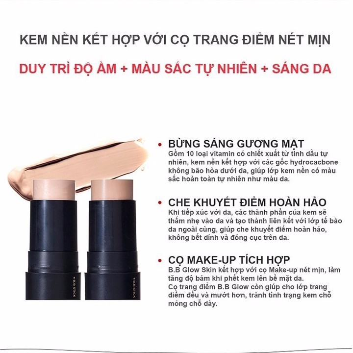 Kem Nền V10 Skinaz Hàn Quốc - Skinaz V10 Glow BB Stick