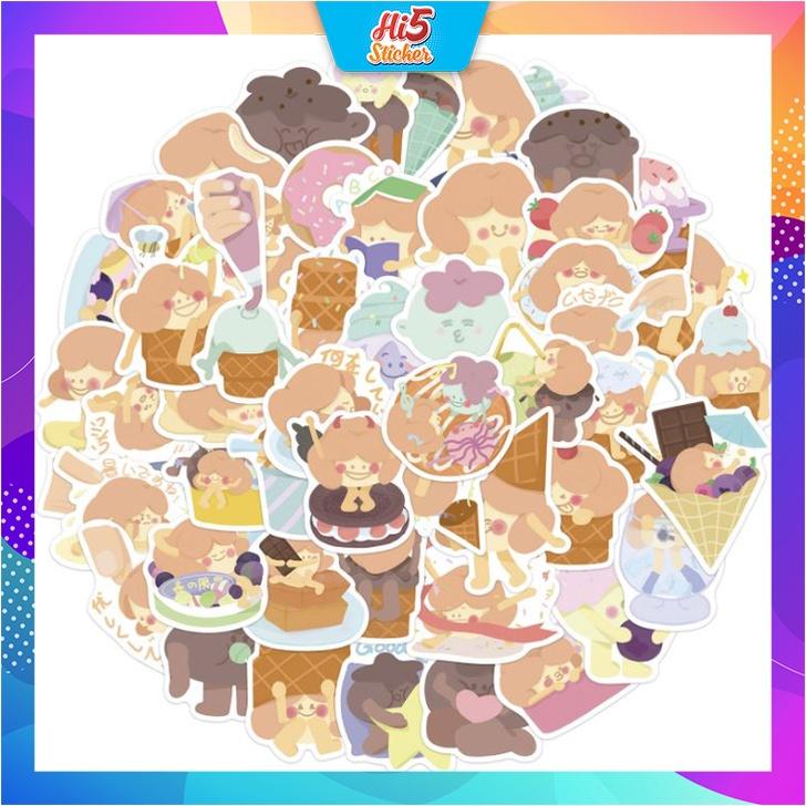 Sticker Hình dán Cô Gái Kem phong cách chibi ms#237