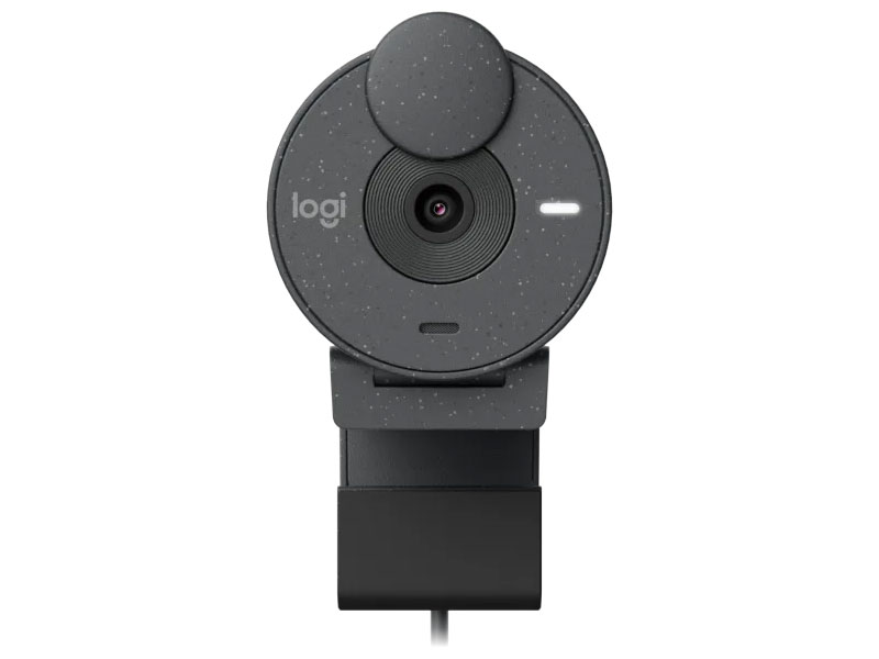 Webcam Full HD Logitech Brio 300 - Màn che ống kính, Micrô giảm tiếng ồn, USB-C, tự động chỉnh ánh sáng - Hàng Chính Hãng