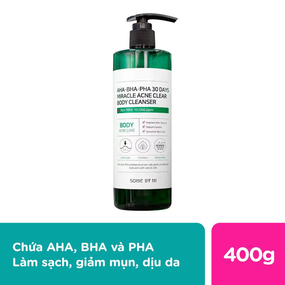 Sữa Tắm Some By Mi AHA BHA PHA 30 Days Miracle Acne Body Cleanser Giảm Mụn Lưng 400g