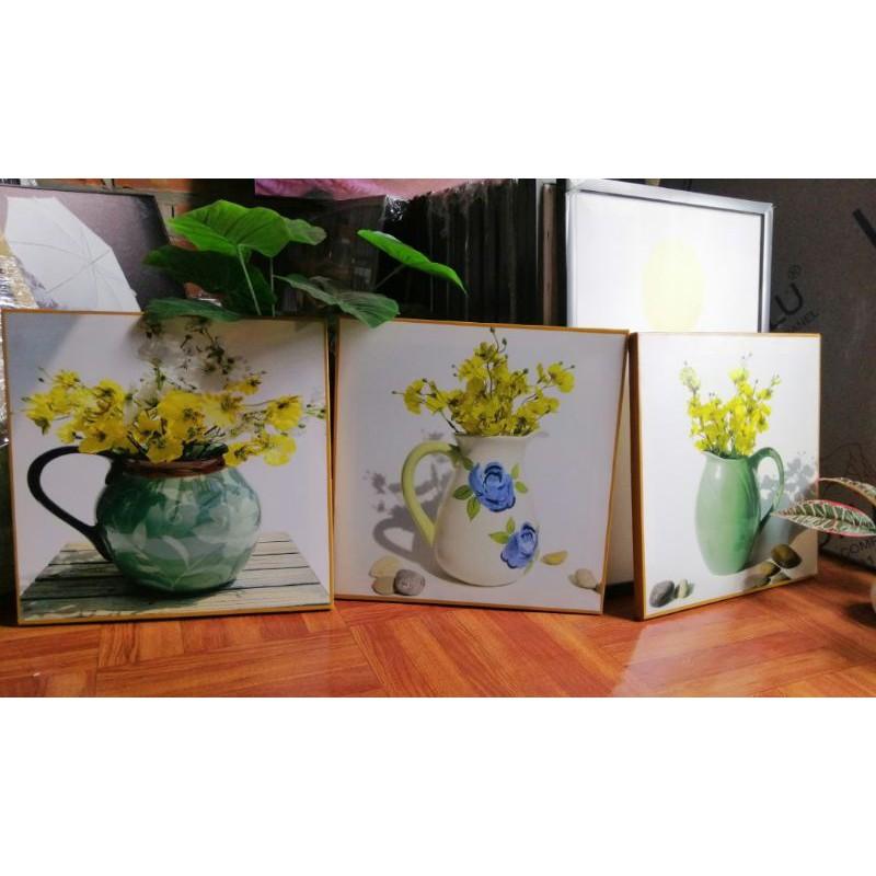 Bộ ba tranh treo tường tranh canvas trang trí quán cafe