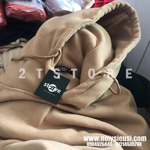 Áo hoodie unisex 2T Store H18 màu kem tan cafe