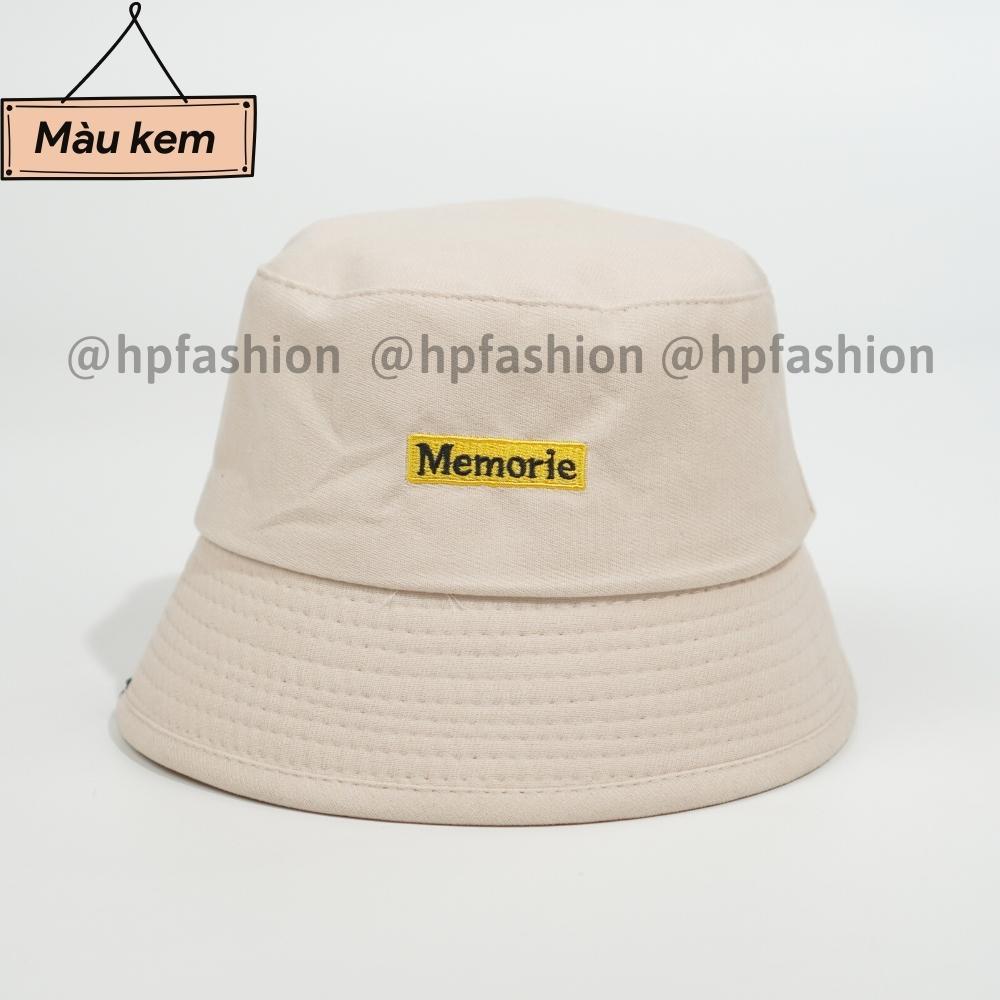 Mũ bucket vành cụp ️Nón tai bèo thêu chữ MEMORIE chất nỉ nhung cao cấp form unisex nam nữ N37