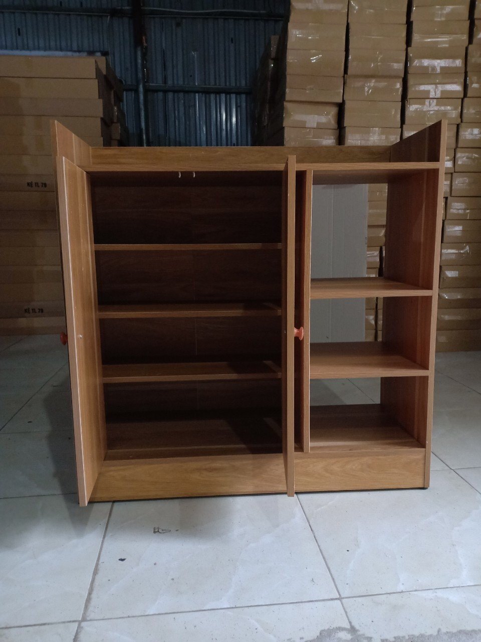 Tủ Giày Gỗ, Kệ Để Dép Đa Năng 2 GIAN MÀU GỖ