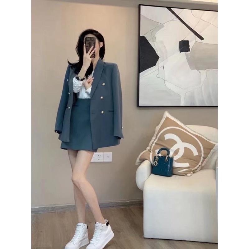 Set đồ Áo Blazer nữ +chân váy phong cách hàn quốc mẫu mới chất đẹp mã RB01