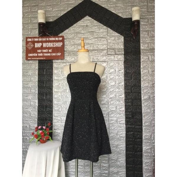Đầm Hai Dây Dạ Tweed