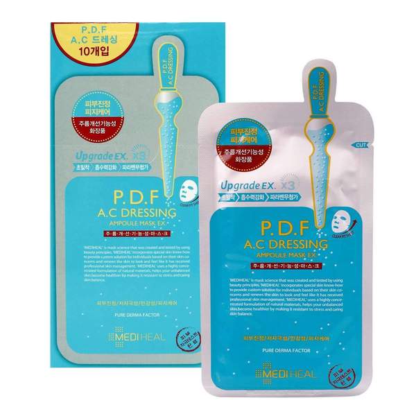 Hộp 10 Mặt Nạ Chứa Tinh Chất P.D.F Làm Dịu Da Dành Cho Da Mụn Mediheal P.D.F Ac-Dressing Ampoule Mask Ex 25ml x10