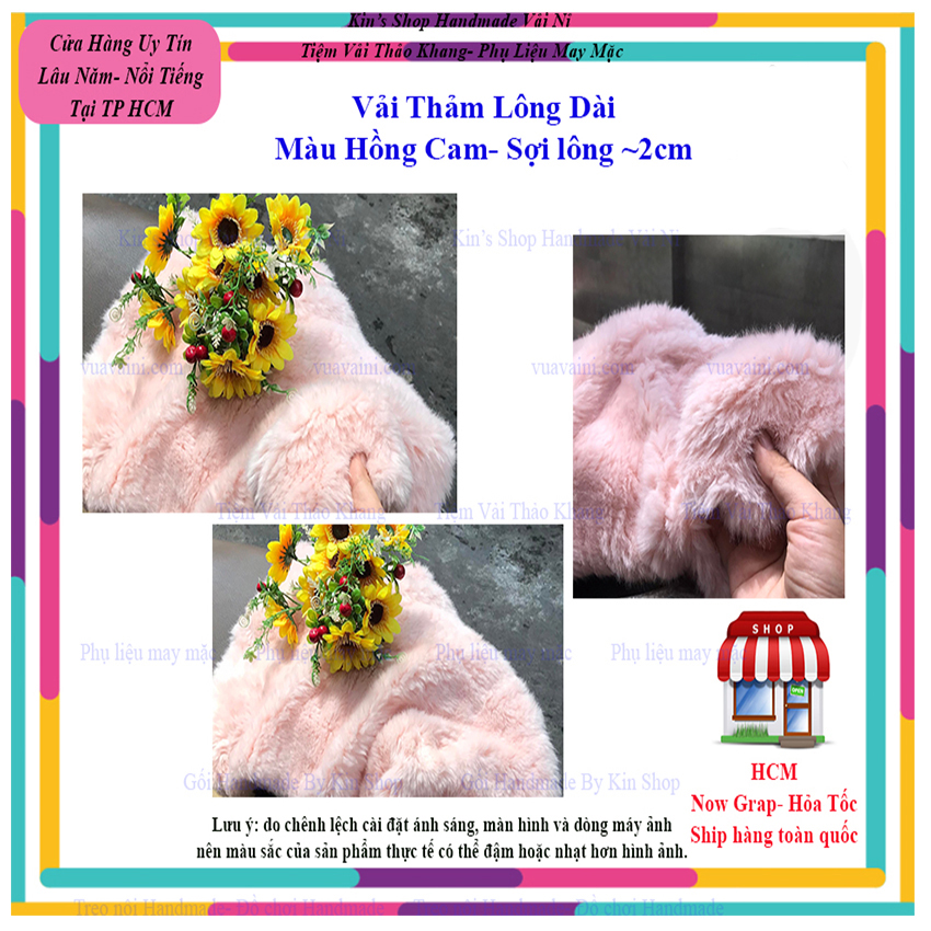 |Tông Màu Hồng| Vải Thảm Lông Dài xinh xắn dùng chụp ảnh sản phẩm tông màu baby ngọt ngào nhẹ nhàng, Màu Hồng hàng hiếm- Kin Shop Handmade
