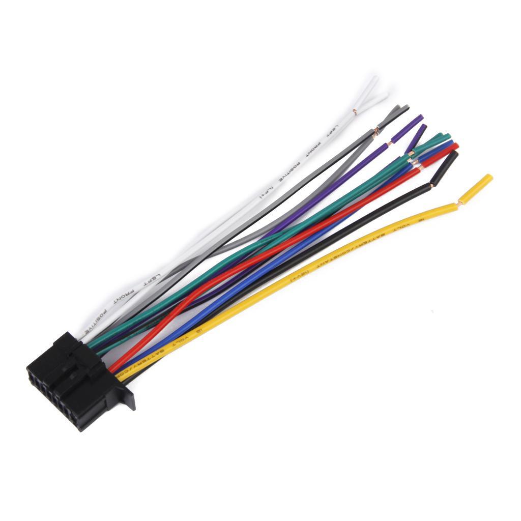 2x 16-Pin Wire Harness Cable 6.3'' Car Stereo Audio Power Plug Connector