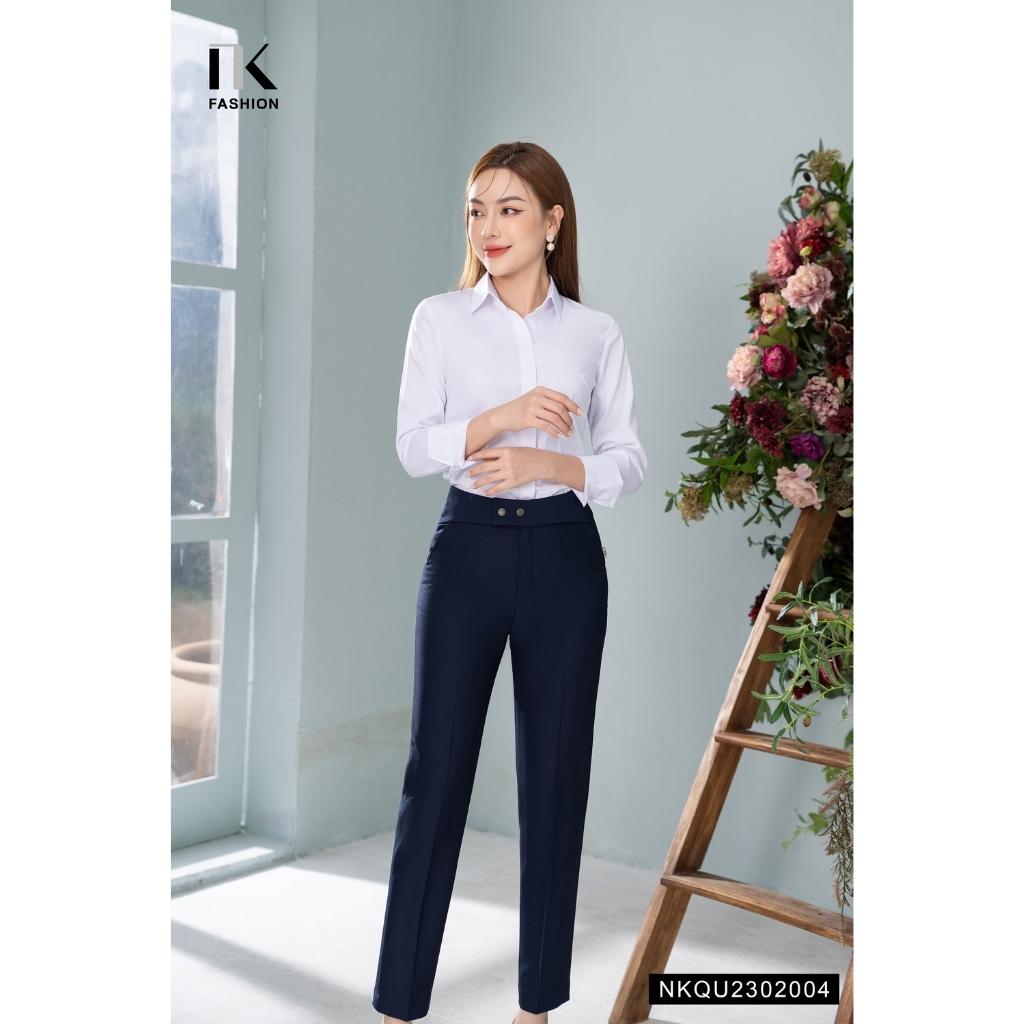 Quần Ống Đứng NK FASHION Thiết Kế Cạp Cao 2 Cúc Đóng Thời Trang Chất Vải Nhập Hàn Cao Cấp Đứng Phom NKQU2302004