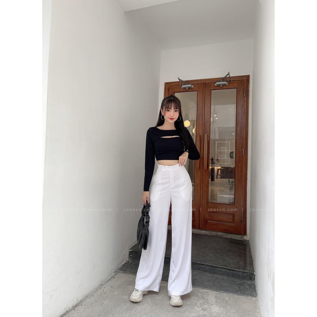 Áo crop top tay dài cut out cực xinh