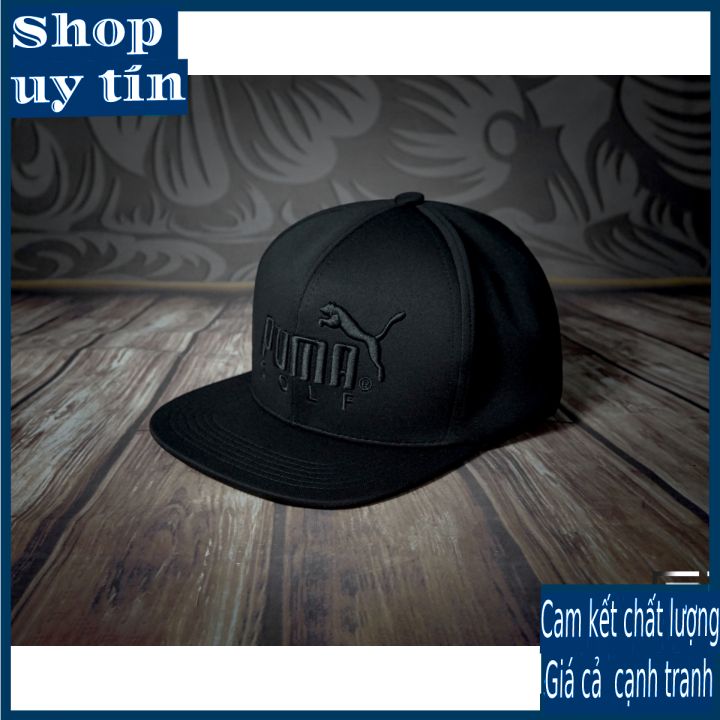  Freeship - MŨ NÓN KẾT LƯỠI TRAI SNAPBACK PM GOLF THỜI TRANG NAM NỮ CAO CẤP - màu đen