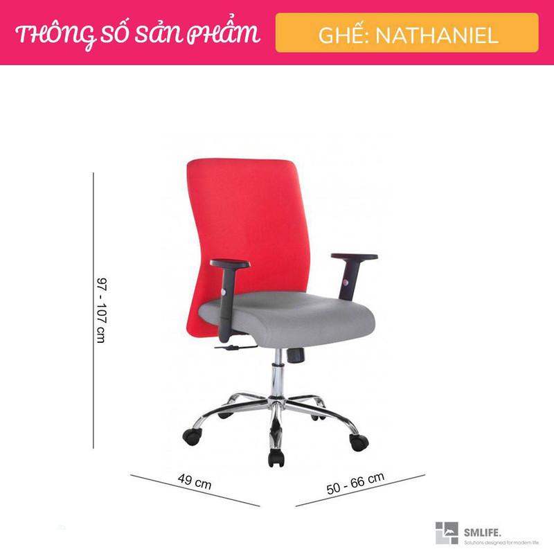 Ghế xoay văn phòng lưng trung rời bọc vải SMLIFE Nathaniel