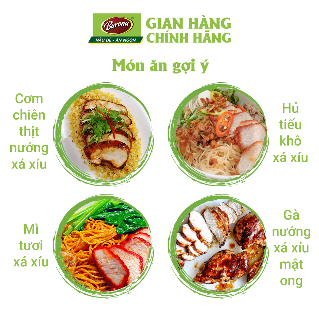 Combo 5 gói Gia Vị Thịt Nướng Xá Xíu Barona 80g tươi ngon chuẩn vị không cần nêm nếm