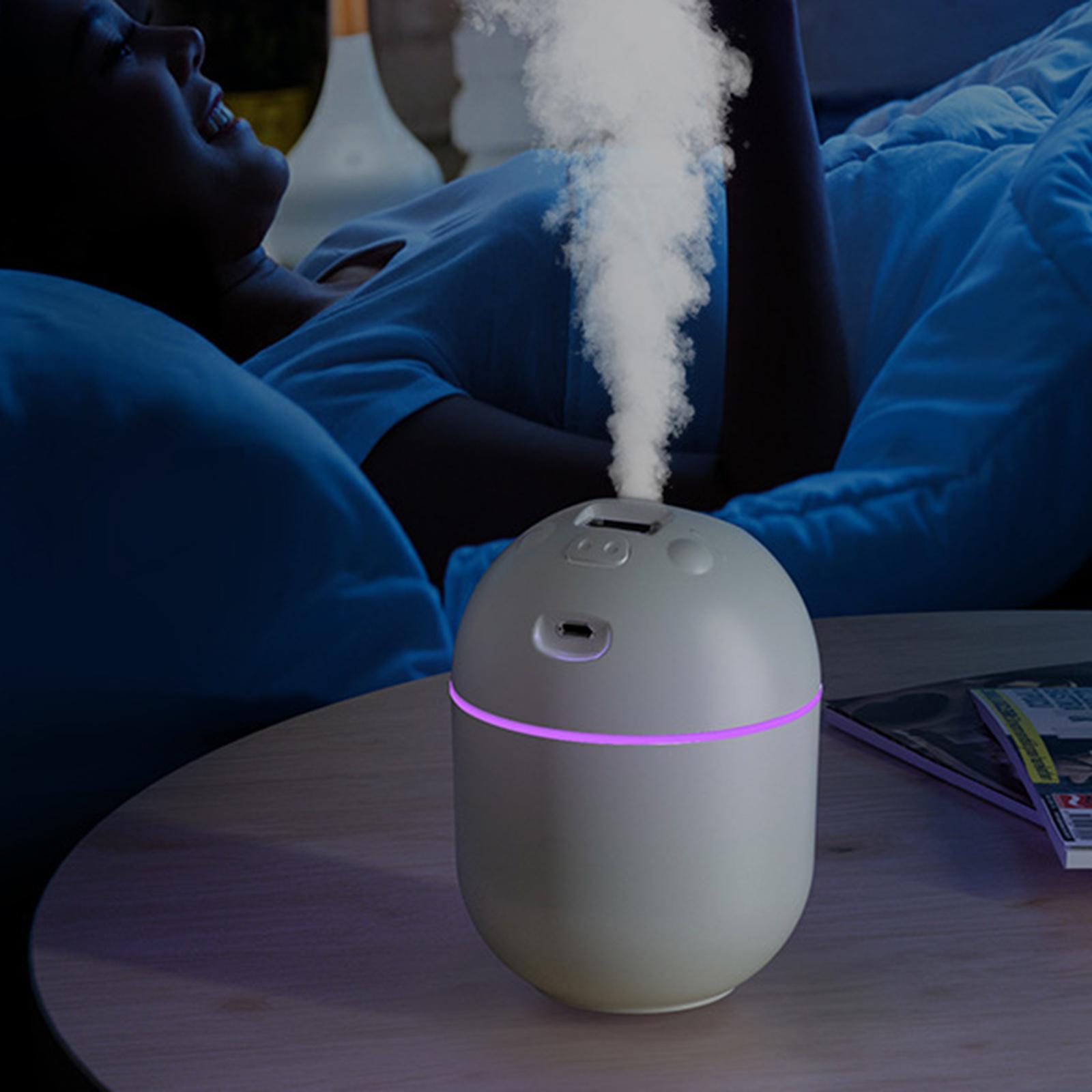 Portable Mini Humidifier, 250ml Mist Humidifier, USB Personal Desktop Humidifier for Bedroom Home Baby Room Car Office, Ultra-Quiet, Auto Shut-Off