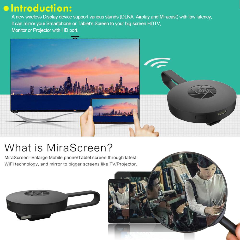MiraScreen G2 Wireless WiFi Display Dongle Receiver 1080P HD TV Stick DLNA Airplay Miracast DLNA cho máy tính bảng điện thoại thông minh