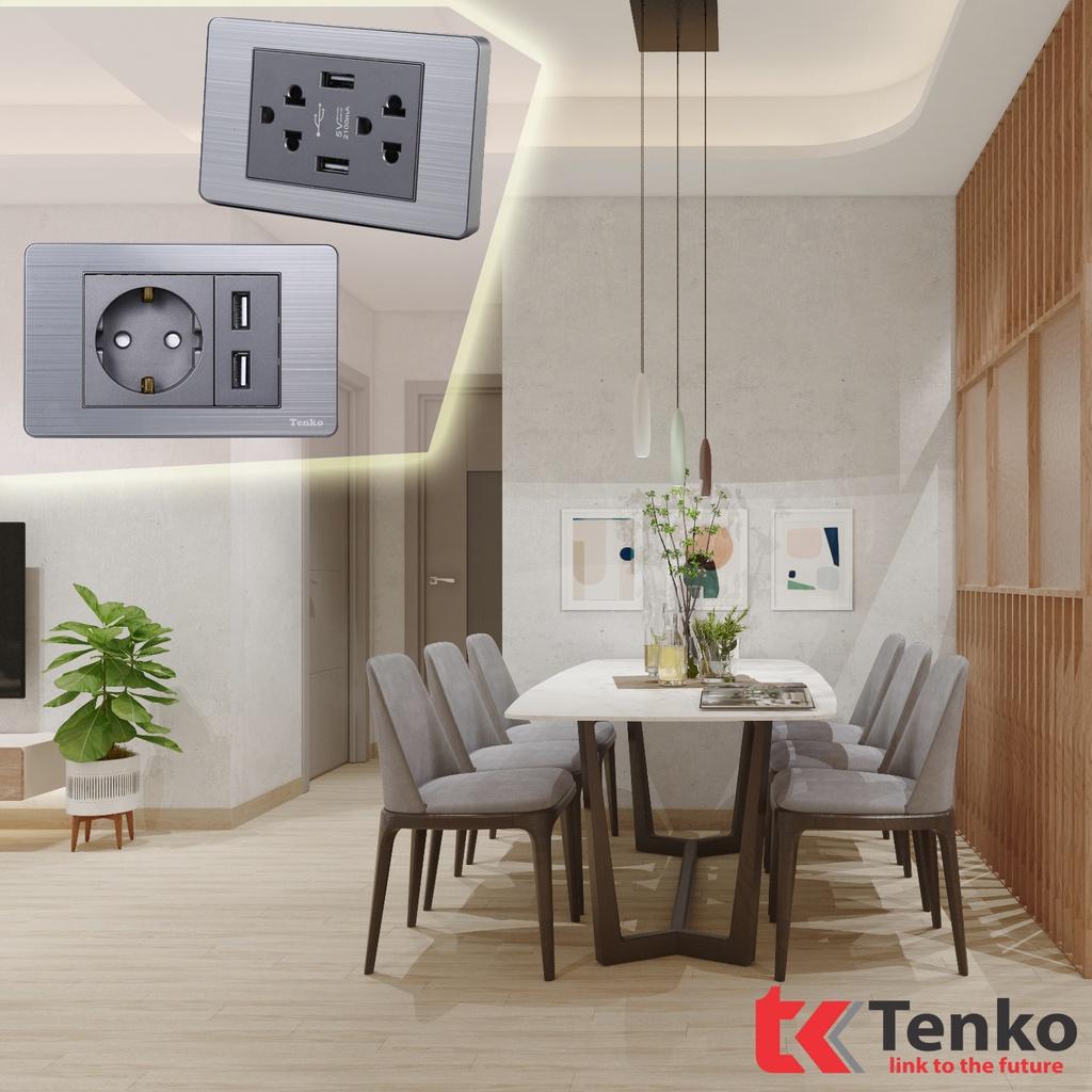 Công Tắc 2 Nút Âm Tường Mặt Kim Loại Cao Cấp Đẹp Sang Trọng TK-C7-02 Bừng sáng không gian nhà bạn