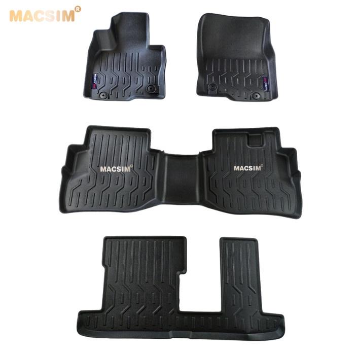 Thảm lót sàn xe ô tô Mazda CX8 Nhãn hiệu Macsim chất liệu nhựa TPV cao cấp màu đen  - 3 hàng ghế