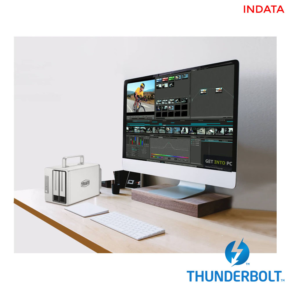 Bộ lưu trữ dữ liệu DAS TerraMaster TD2-Thunderbolt 3 chuyên cho xử lý video và xử lý ảnh, 40Gbps, 8K video, 800MB/s, 2 khay ổ cứng RAID 0,1,JBOD,Single - Hàng chính hãng