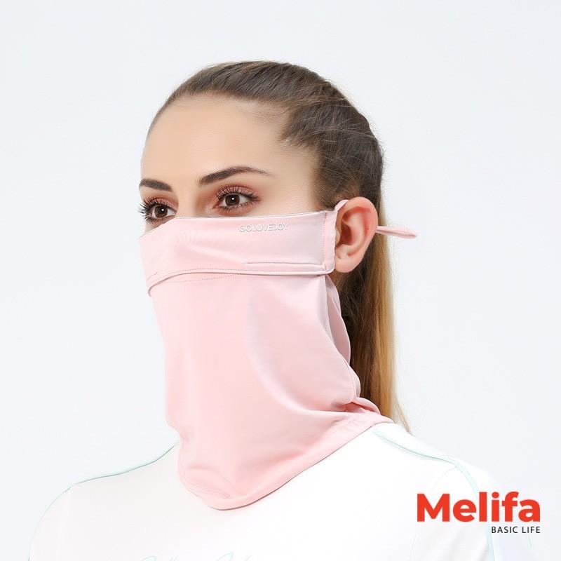 Khẩu trang chống nắng nam nữ nhiều màu trùm cổ vai , chống tia UV UPF50+ chất cotton lụa mã K0148