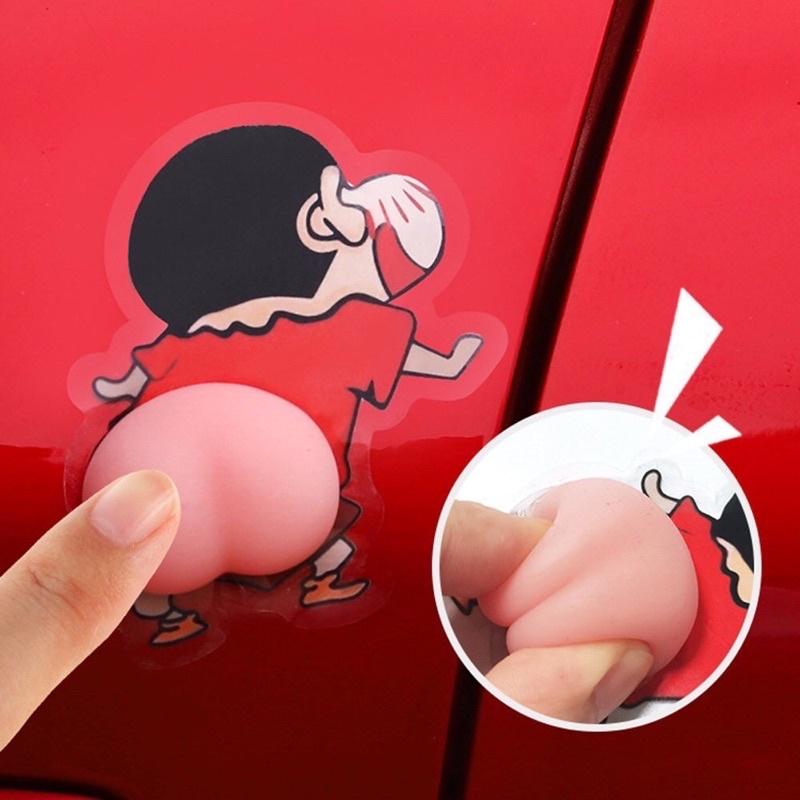 Miếng Dán Mông Mochi Sillicon Sticker Quả Đào Mông Shin Mông Chó Thú Bóp Giảm Stress, siêu hot, dán ốp điện thoại