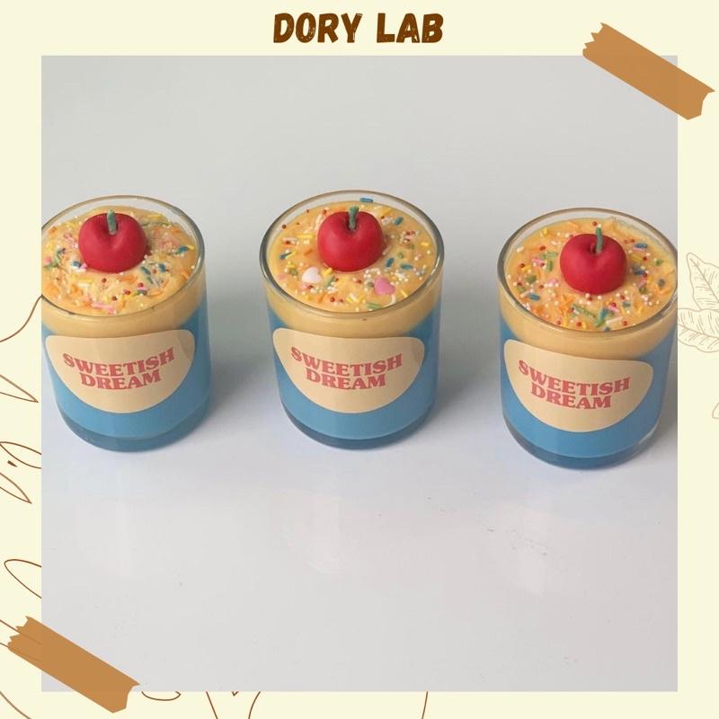 Nến Thơm Ly Kem Cherry Màu Sắc Sáp Đậu Nành Thiên Nhiên Không Khói - Dory Lab