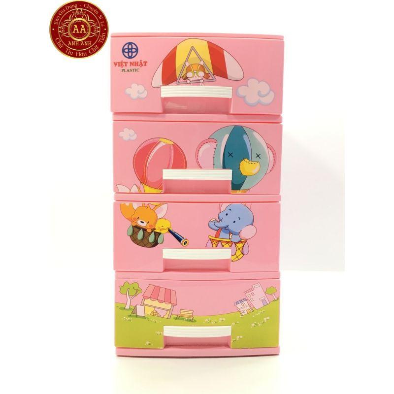 Tủ nhựa Kitty quần áo lót,đồ chơi nhỏ trẻ em Mini 3 tầng/4 tầng