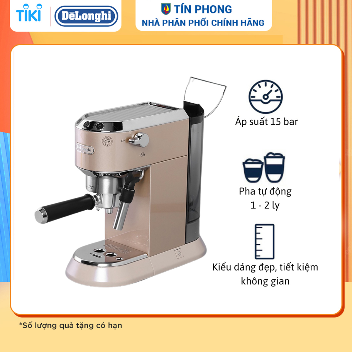 Máy pha cafe Delonghi EC785.BG - Dung tích 1.1 lít - Tự động ngắt khi pha xong - Thương hiệu Ý - Công suất 1350W - Hàng chính hãng