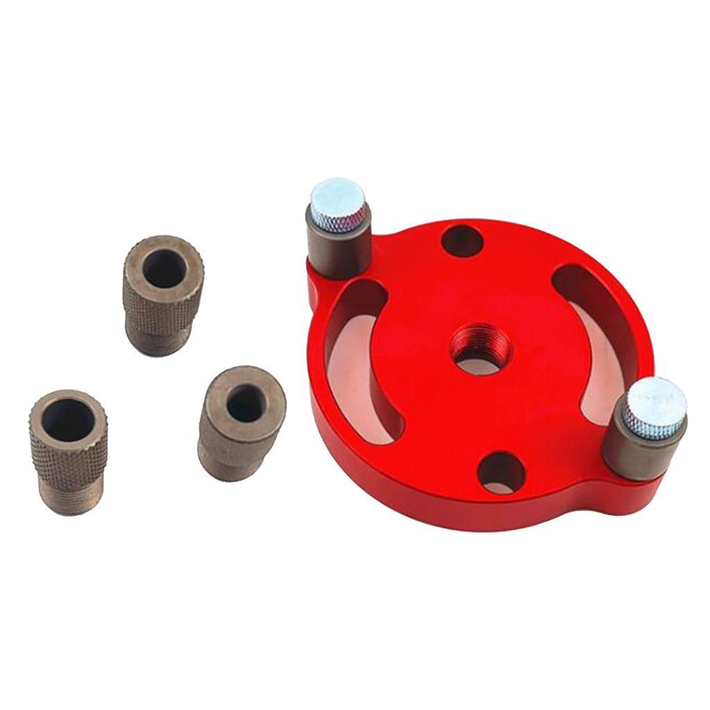 Aluminium Alloy Circular Woodworking Locator Puncher Drill Positioner Red