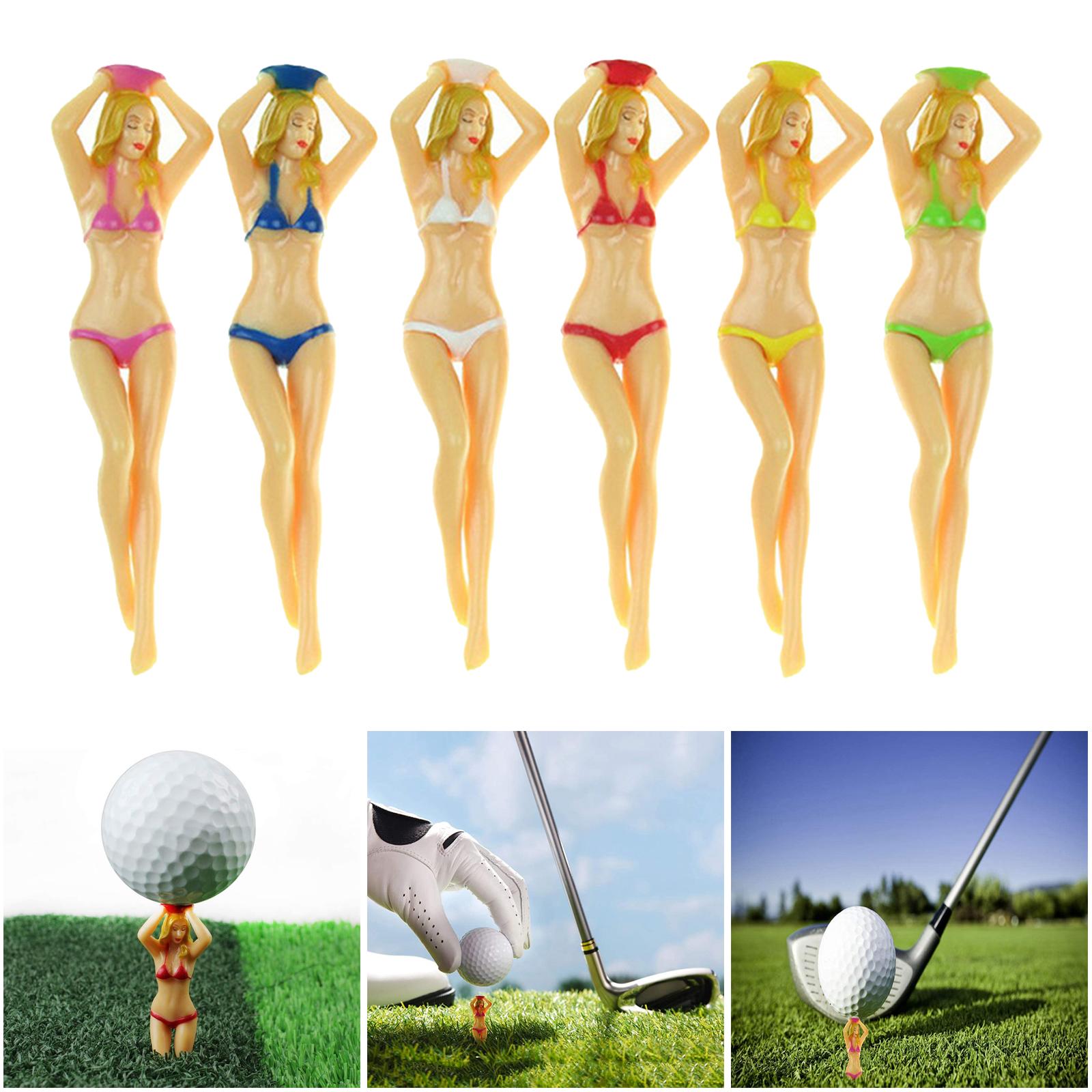 6pcs 3 Inch Plastic Golf Tees Lady Tees Woman Golf Tees Bikini Lady Body Golf Tees for Golf Training Professional Golf Tees Golfer Gift Accessory
