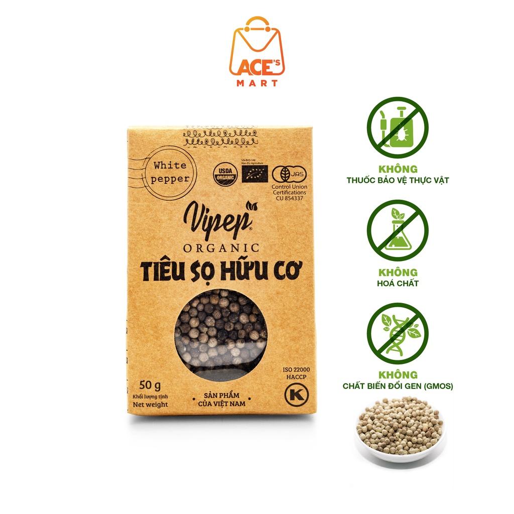 Tiêu sọ hữu cơ Farmers 50g gói tiết kiệm, hạt tiêu trắng to sạch, túi giấy thân thiện môi trường