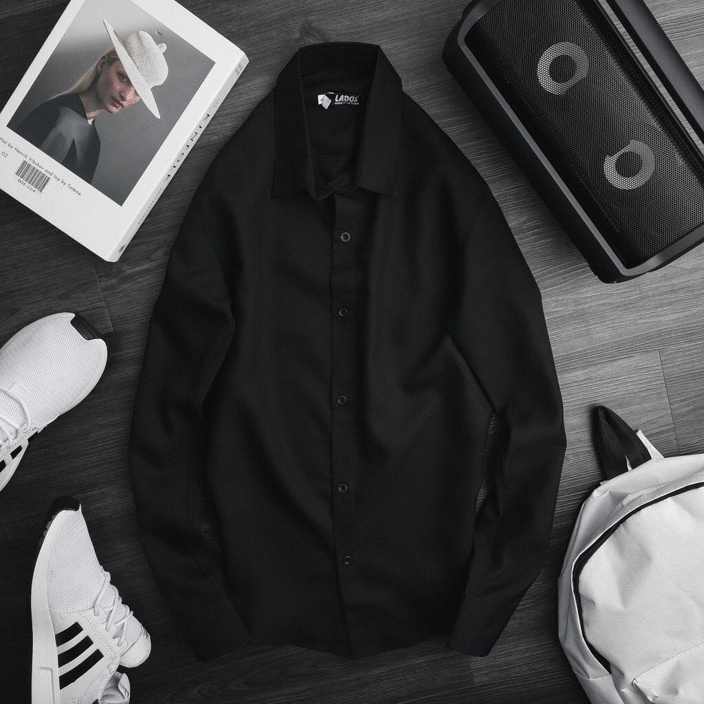 Áo Sơ Mi Nam Dài Tay Phong Cách Hàn Quốc Màu Đen, Trắng