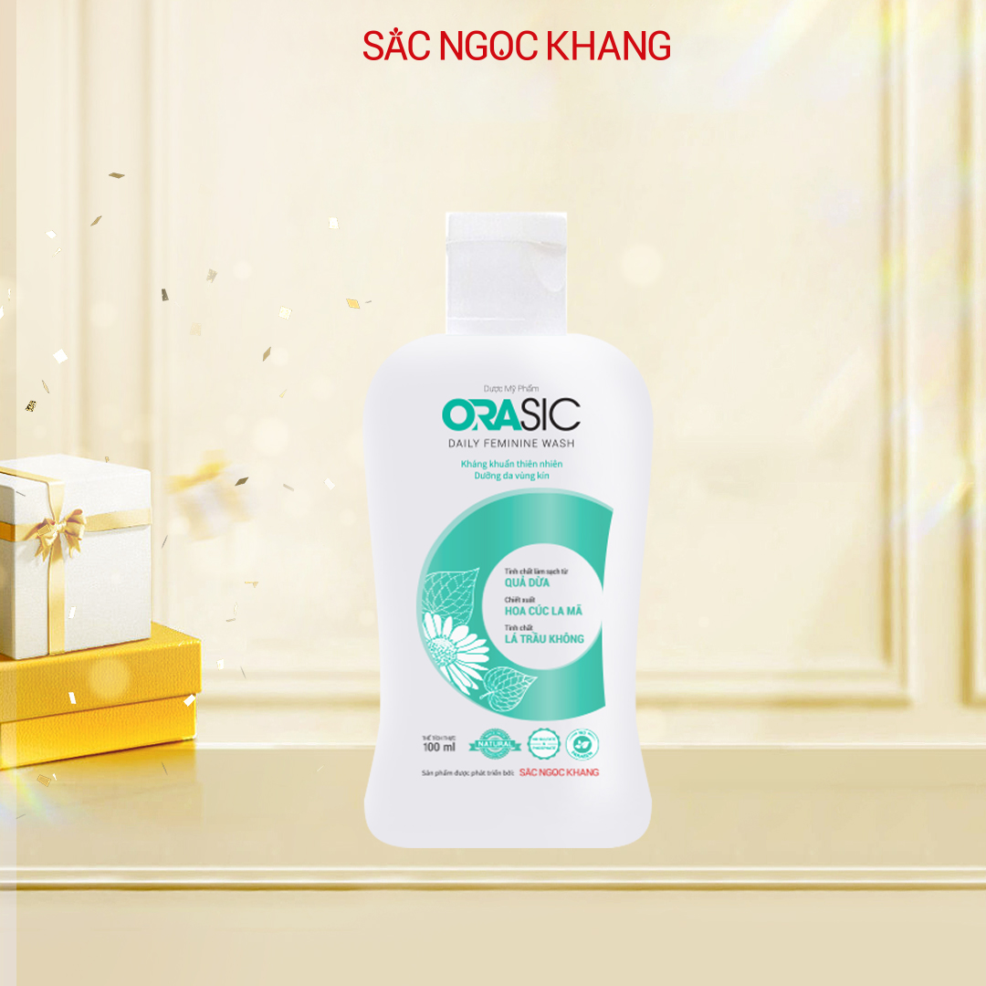 Dung dịch vệ sinh phụ nữ ORASIC Sắc Ngọc Khang_Tinh chất lá trầu không 100ml