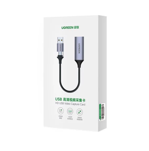 Card ghi hình HDMI sang USB 2.0, Type C live streaming 1080P Ugreen 40189 - Hàng chính hãng