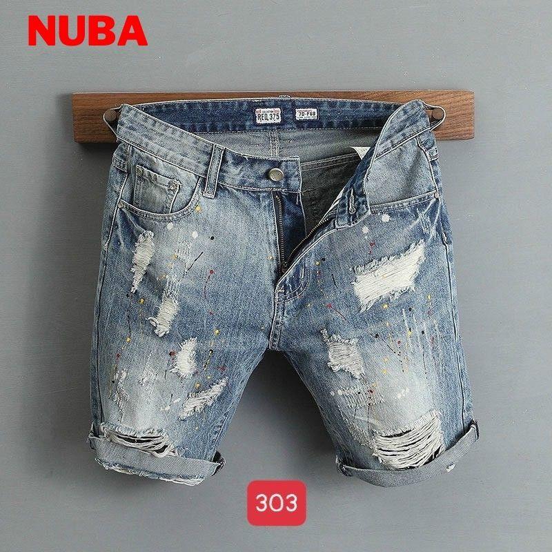 Quần short jean nam chất bò cá tính trẻ trung, NUBA 303