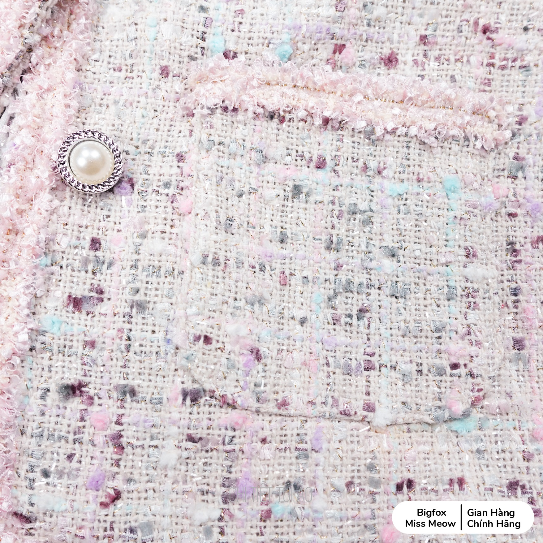 Áo dạ tweed cho bé gái BIGFOX MISS MEOW size đại 2 lớp ấm áp kiểu Hàn sang chảnh nữ tính cỡ 6-11 tuổi 38kg 2009