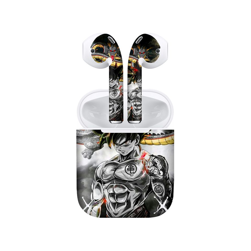 Miếng dán skin chống bẩn cho tai nghe AirPods in hình Songoku Dragon Ball - 7vnr014 (bản không dây 1 và 2