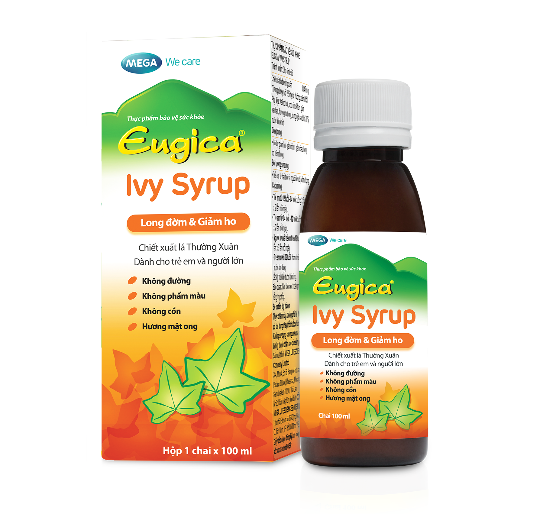 Siro thảo dược cao lá thường xuân hỗ trợ long đờm, giảm ho EUGICA IVY SYRUP (Hộp 1 chai x 100 ml)
