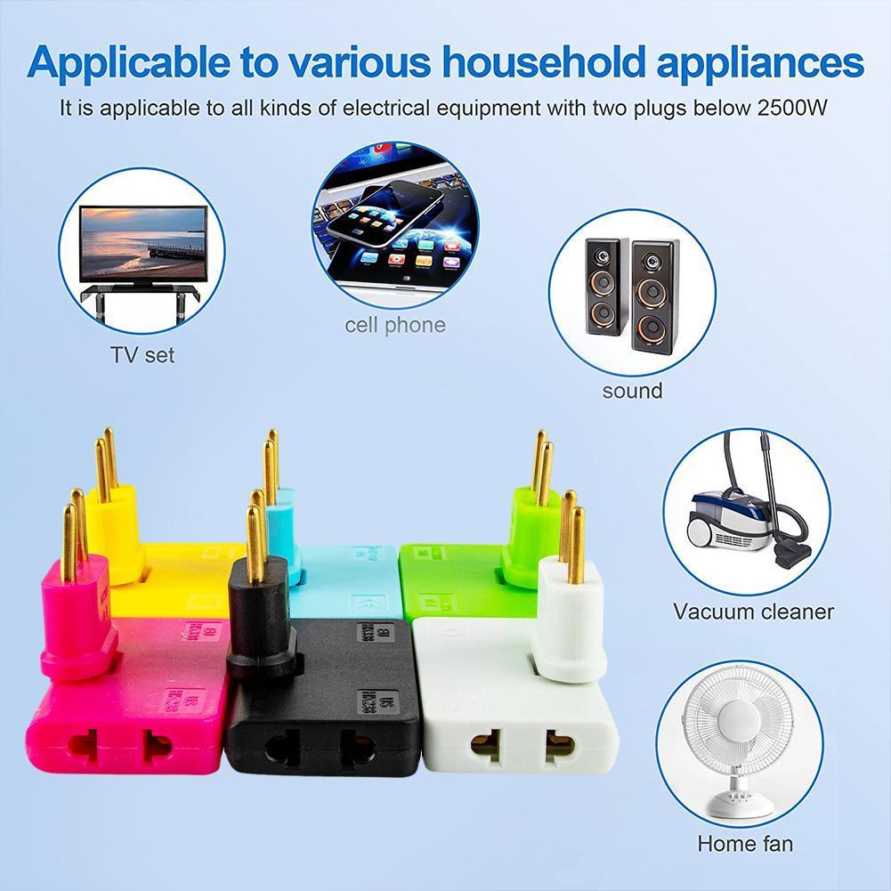 Phích cắm xoay Bộ chuyển đổi Eu Một trong ba Ổ cắm mở rộng 180 độ Ổ cắm đa năng Mini Slim Bộ chuyển đổi ổ cắm không dây Ánh sáng tiện lợi Màu sắc: F