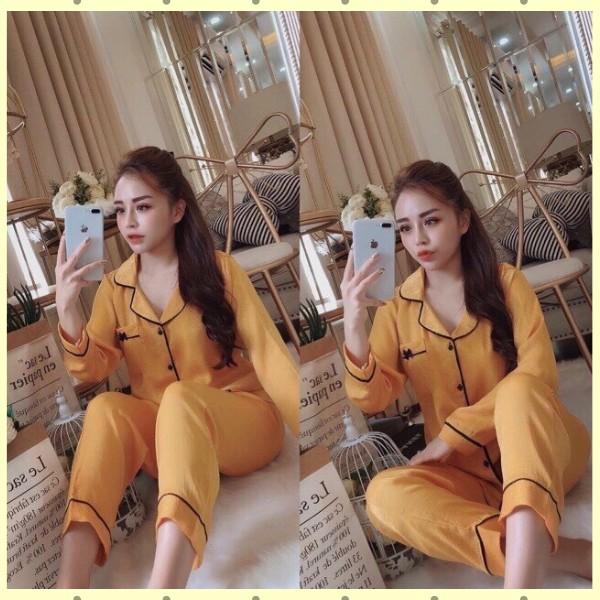 Bộ Pijama nữ mặc nhà họa tiết nơ dễ thương bộ mặc ngủ cute 0153