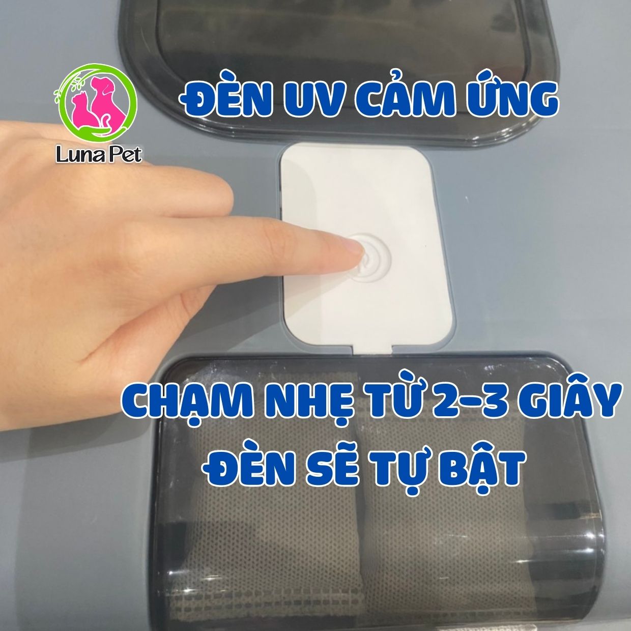 Nhà vệ sinh mèo cỡ lớn  Luna Pet NV06, nhà vệ sinh cho mèo 2 cửa có đèn khử khuẩn UV