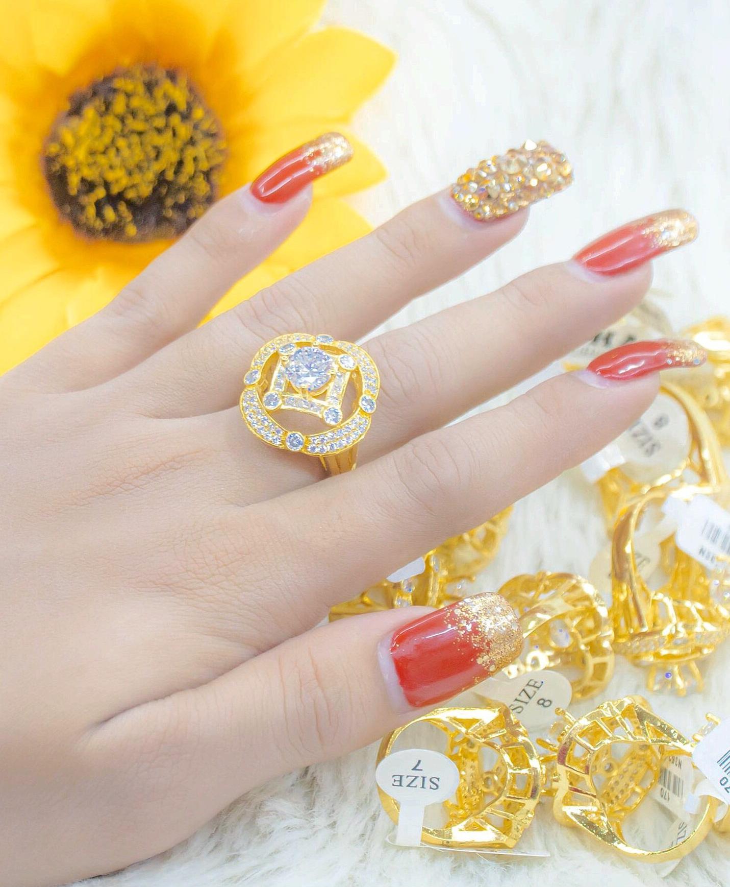 Nhẫn Nữ Thời Trang Mạ Vàng 18K Mẫu 048.2304 - Mang rất sang, bền, đẹp - Tặng kèm hộp trang sức nữ