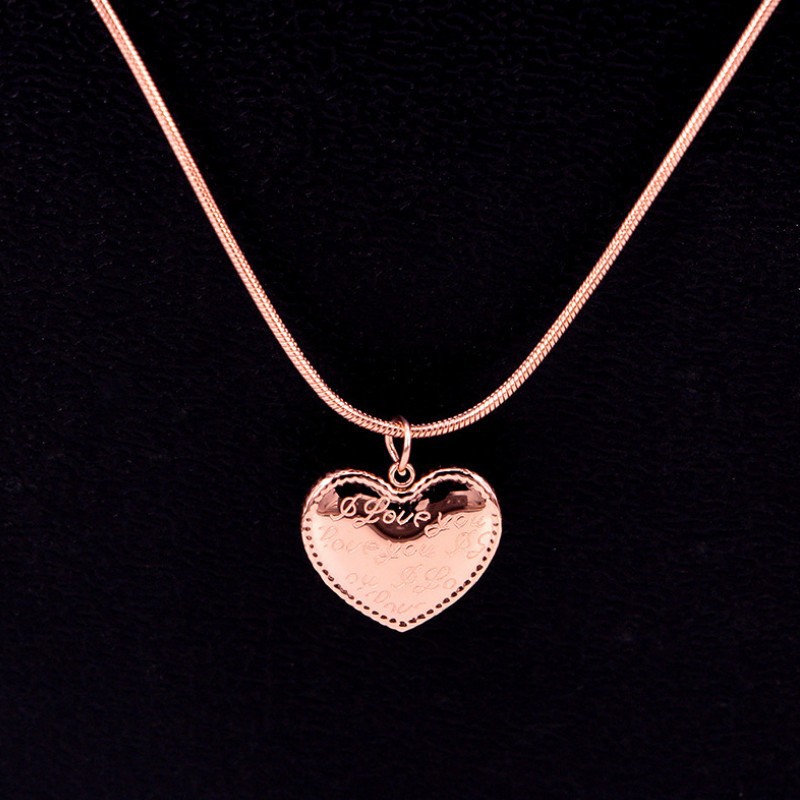 Dây Chuyền Sợi Mì Trái Tim Titan Ko Đen TT 3434 - 1 Cái