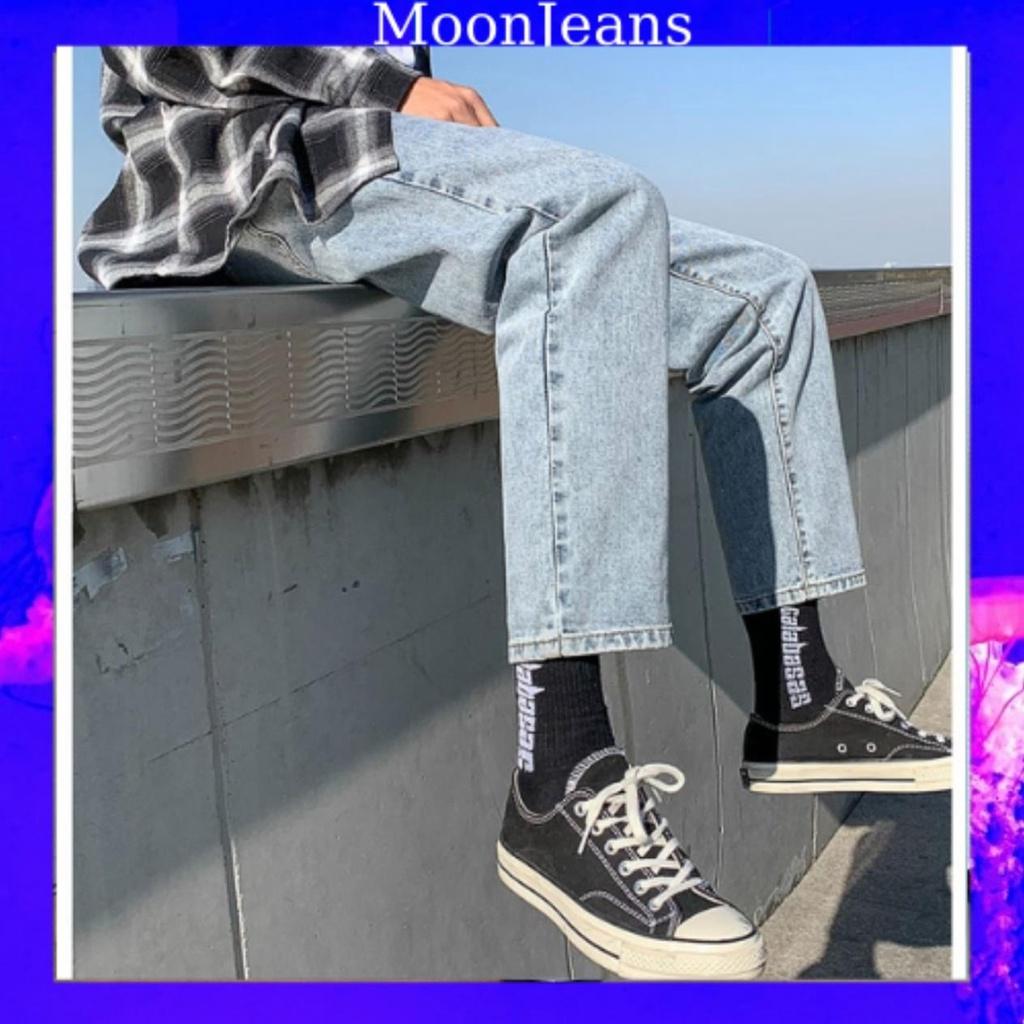 Quần jean bò baggy nam nữ ống suông rộng Unisex phong cách Hàn Quốc sành điệu style năm 2022 MoonJeans