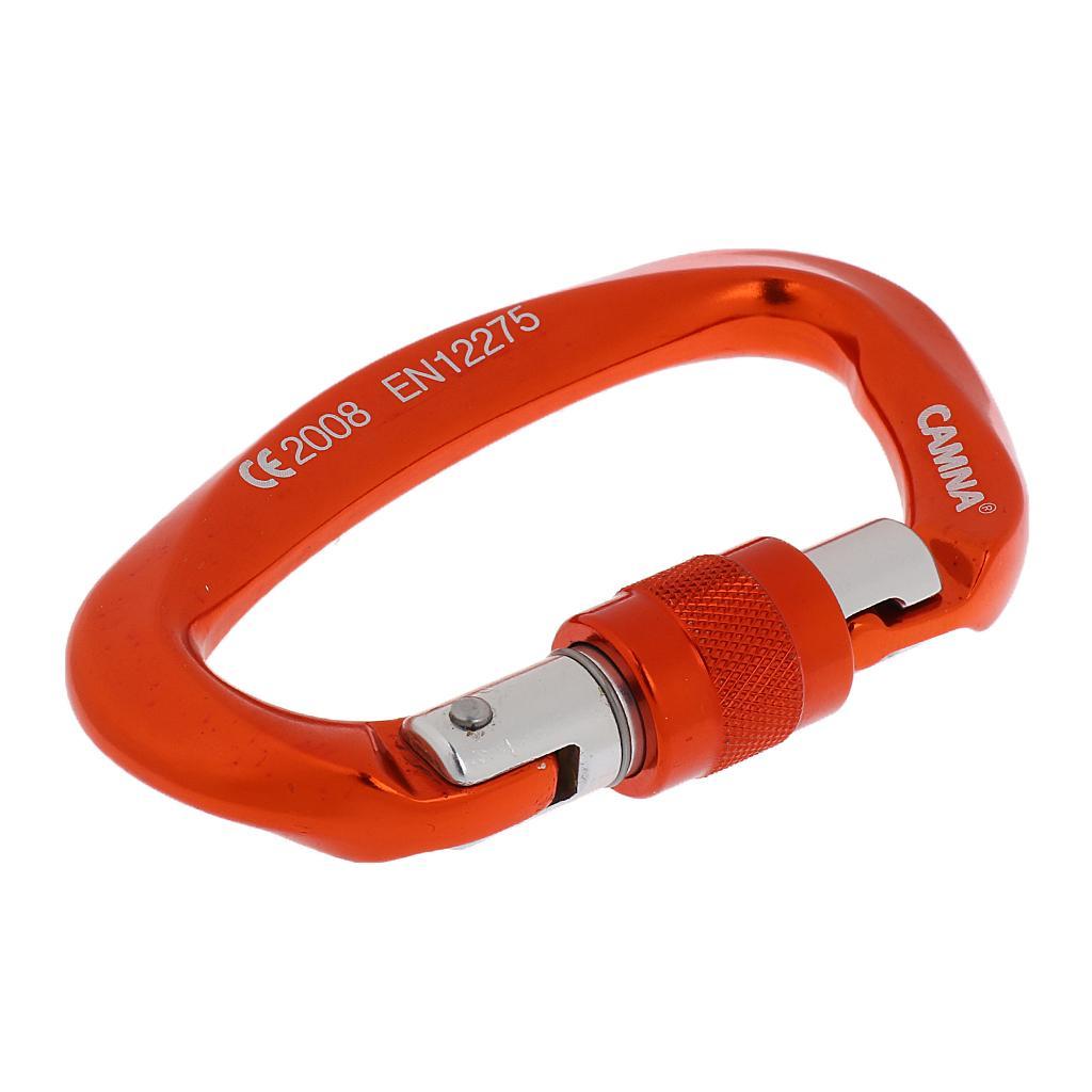 3 Pieces 25KN Screw Lock Carabiner Rock Tree Climbing Hammock Hooks