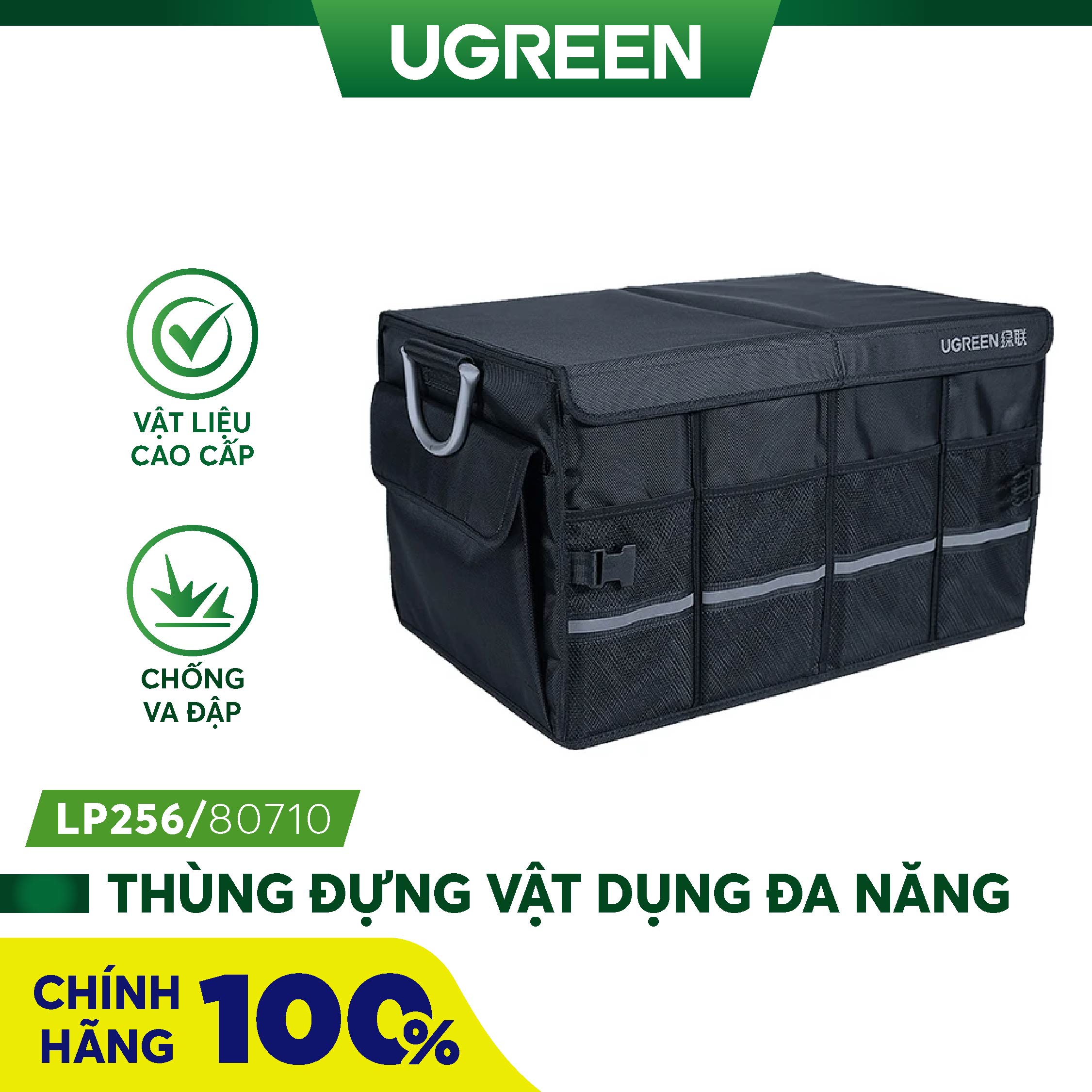 Túi đựng dụng cụ phụ kiện đa năng kích cỡ lớn 52x35x30cm 55L nhiều ngăn UGREEN 80710 - Hàng chính hãng