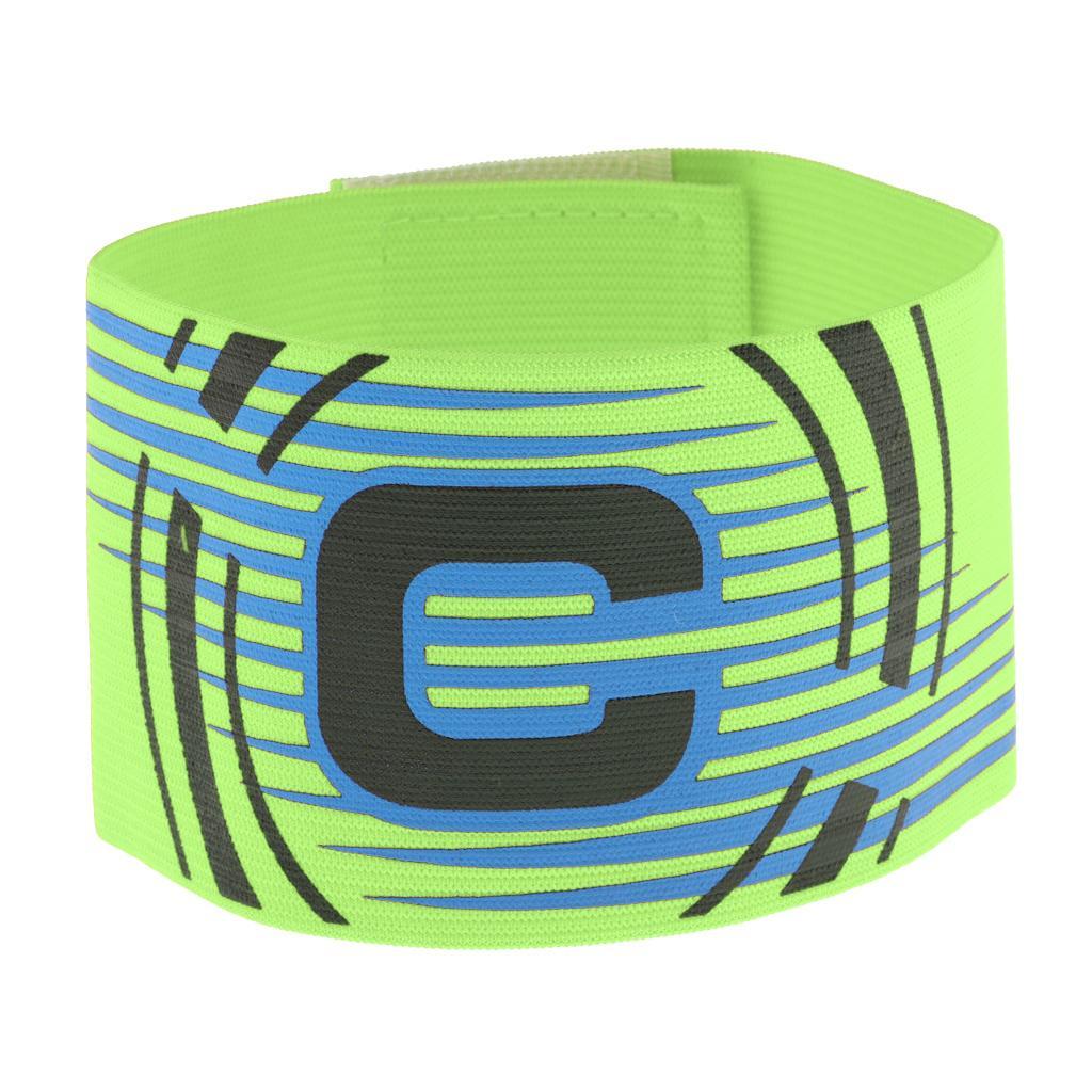 4-5pack Captain Armband Football Soccer Sports Adjustable Arm Bands Shiny Green