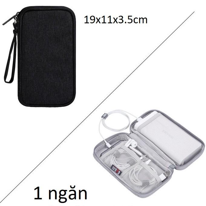 Túi đựng phụ kiện dây sắc, cáp sạc cho laptop, macbook, ipad, điện thoại BUBM nhỏ gọn.